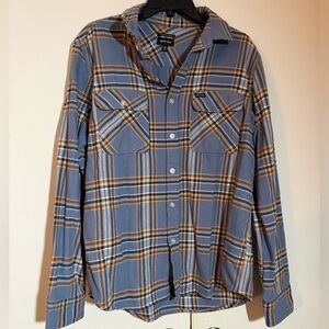 Brixton Blue and Tan Plaid Shirt
